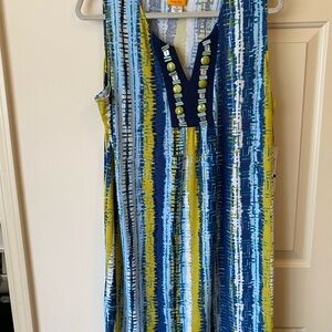 New Sleeveless Dress w button accents at top.  96% Polyester & 4% Spandex